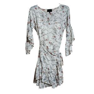 Hotel Particulier Mini Dress XS Multicolor Floral Metallic Silk Blend Ruffles